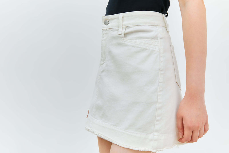 White Denim Skirt - Hellolilo