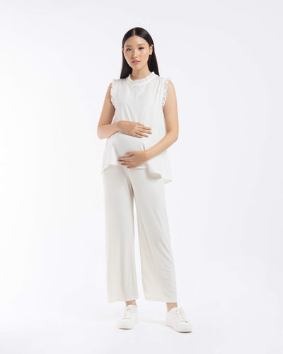 White Maternity Soft Pants - Hellolilo