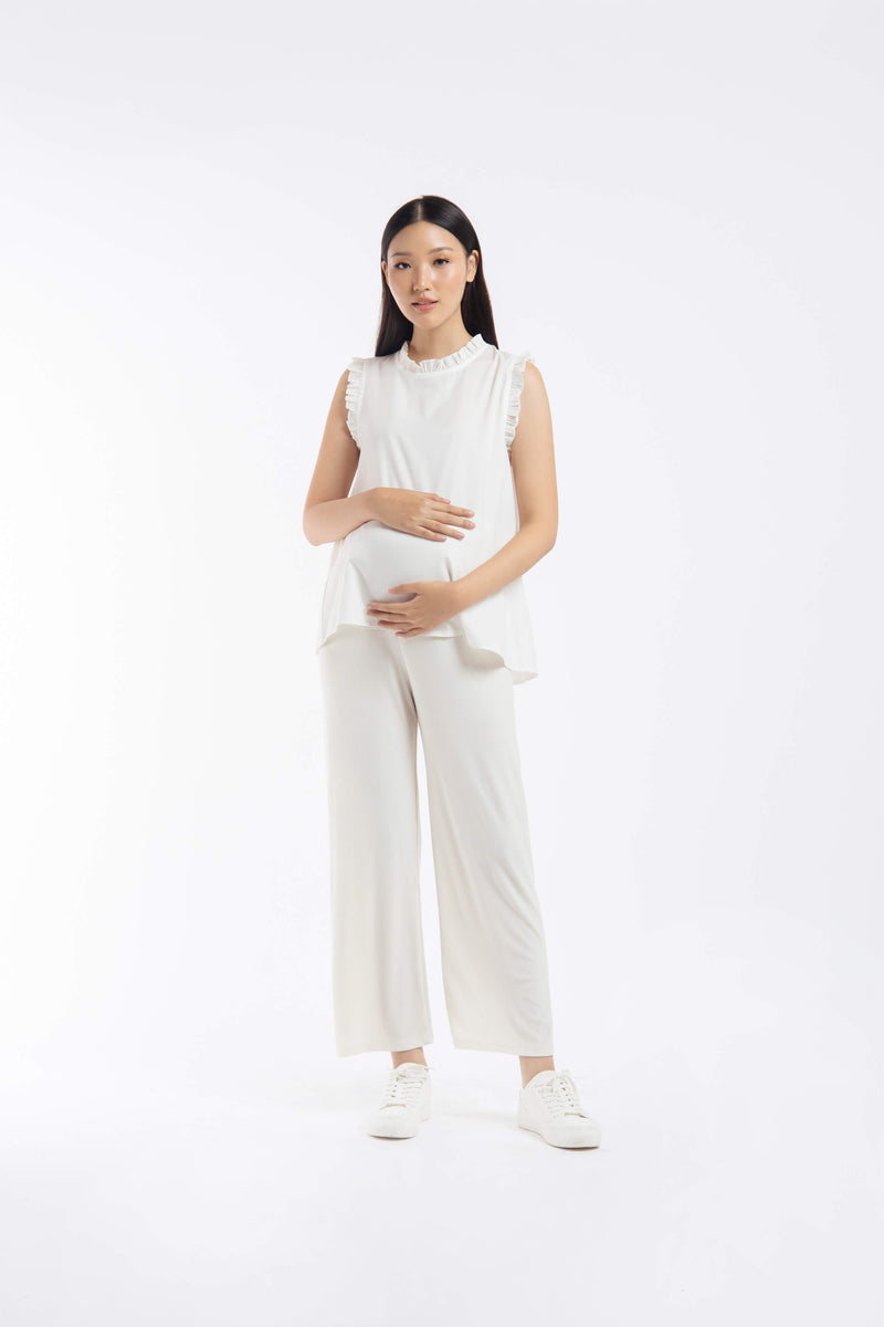 White Maternity Soft Pants - Hellolilo