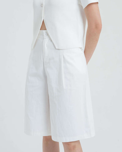 White Midi Shorts - Hellolilo