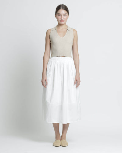 White Pleated Skirt - Hellolilo