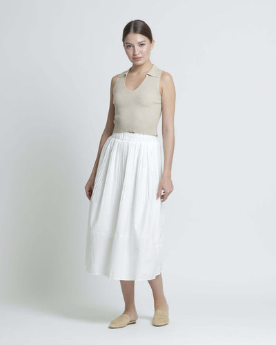 White Pleated Skirt - Hellolilo