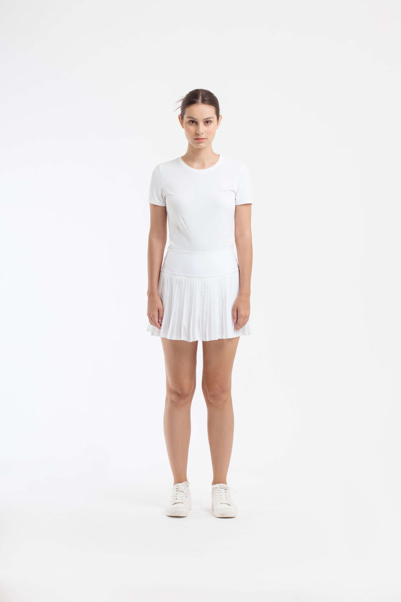 White Pleated Tennis Skirt - Hellolilo