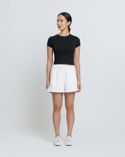 White Tapered Shorts - Hellolilo