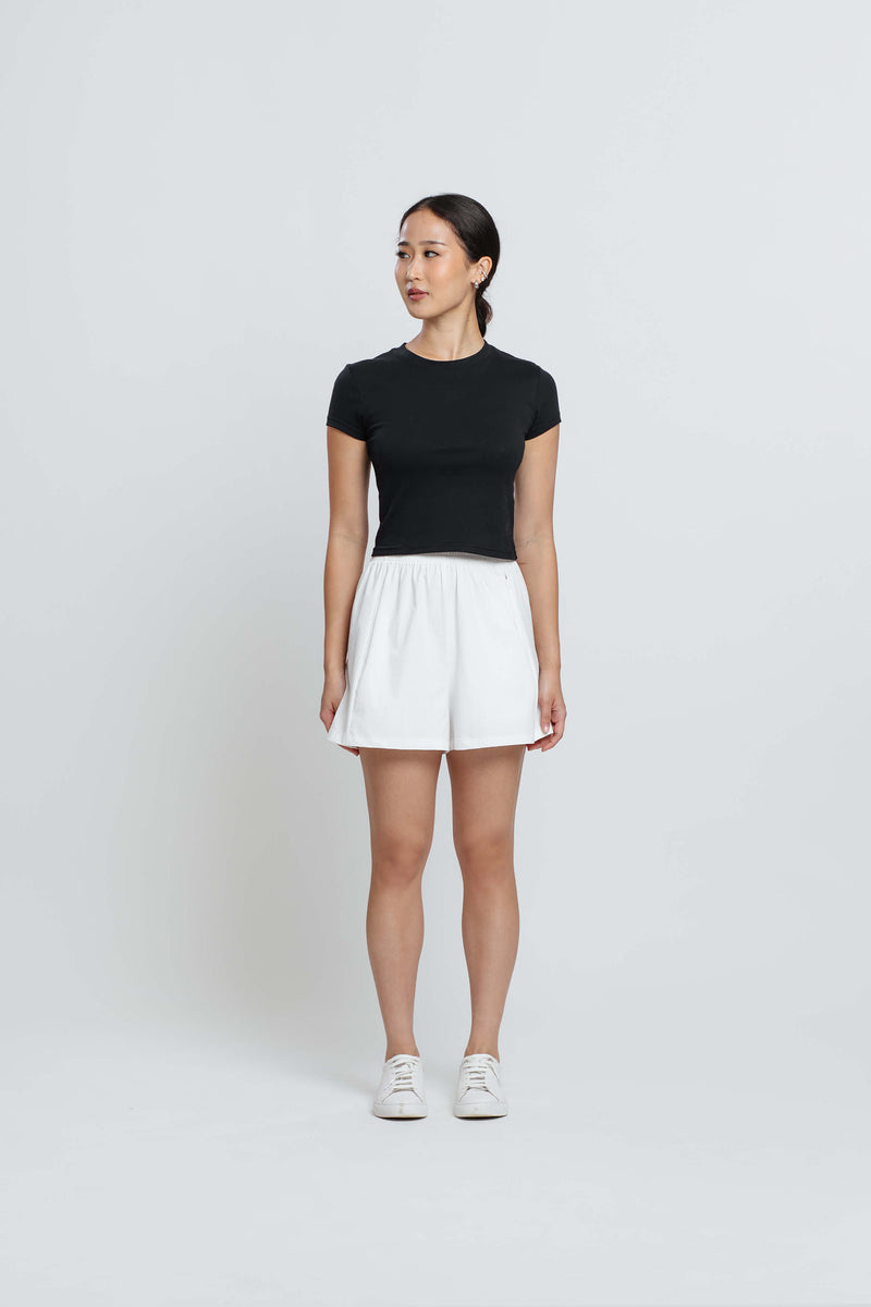 White Tapered Shorts - Hellolilo