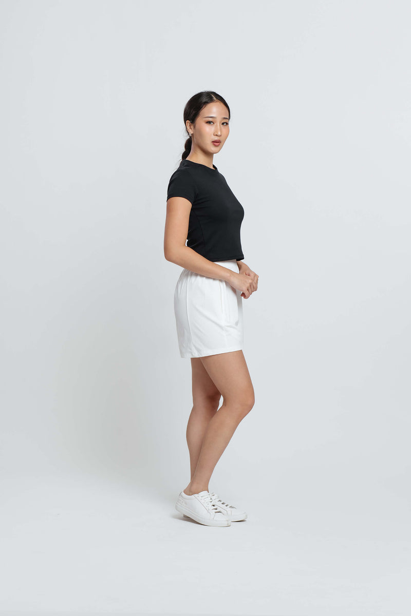 White Tapered Shorts - Hellolilo