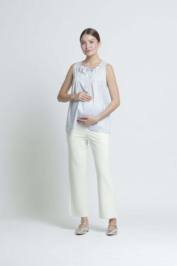 White Ultrasoft Bamboo 2.0 Maternity Basic Pants - Hellolilo