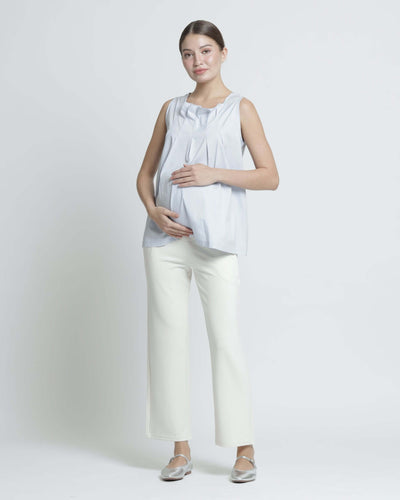 White Ultrasoft Bamboo 2.0 Maternity Basic Pants - Hellolilo