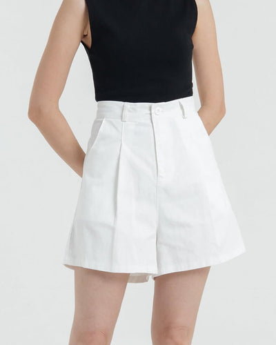 White Weekend Linen Shorts - Hellolilo