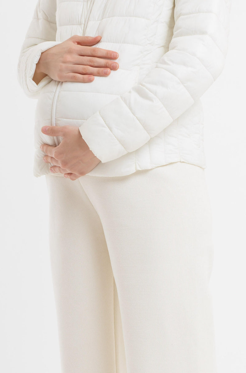 White Winter Maternity Loose Pants - Hellolilo