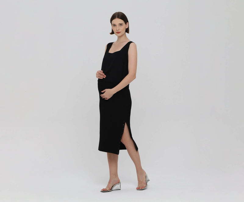Black Knit Maternity Skirt - Hellolio