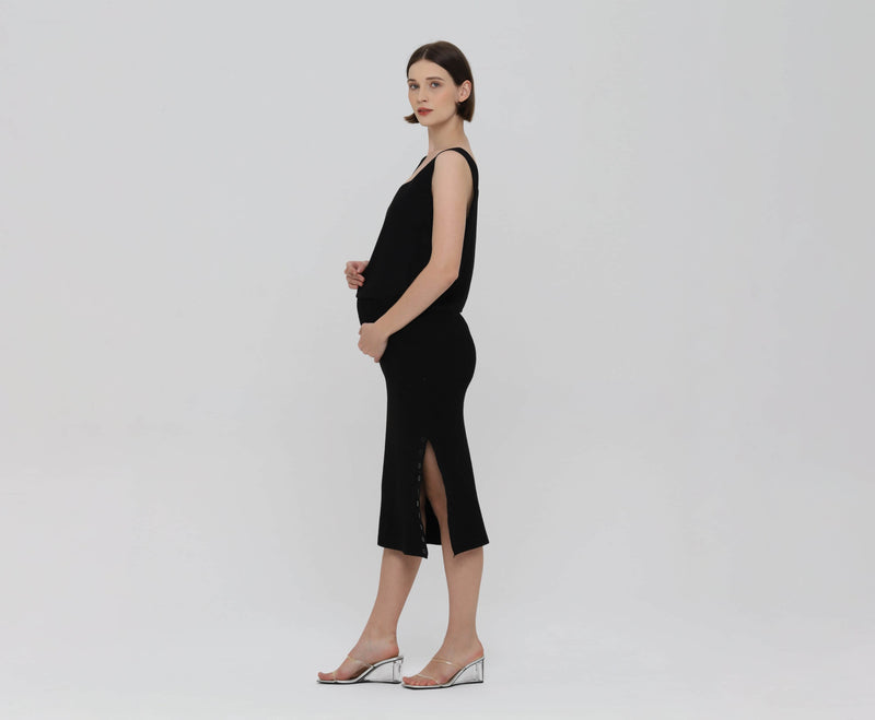 Black Knit Maternity Skirt - Hellolio