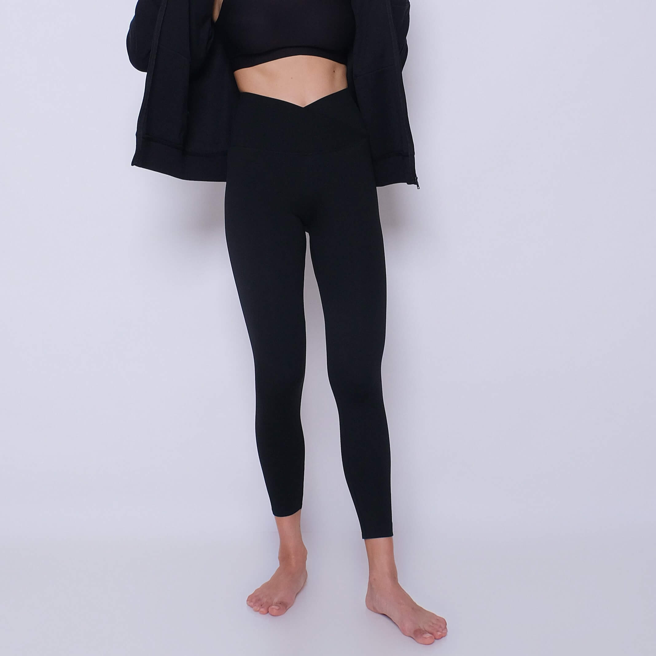 Black Slimming Compression Leggings (Long) Hellolilo