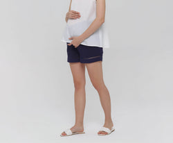 Navy Boa Shorts Maternity - Hellolilo