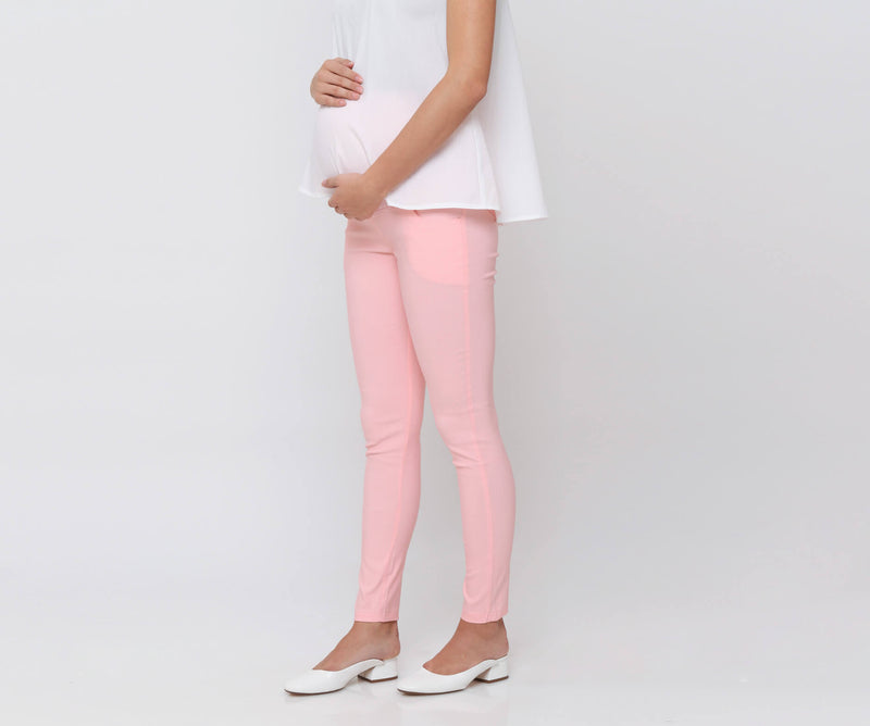 Pink Ponte Maternity Jeggings - Hellolilo