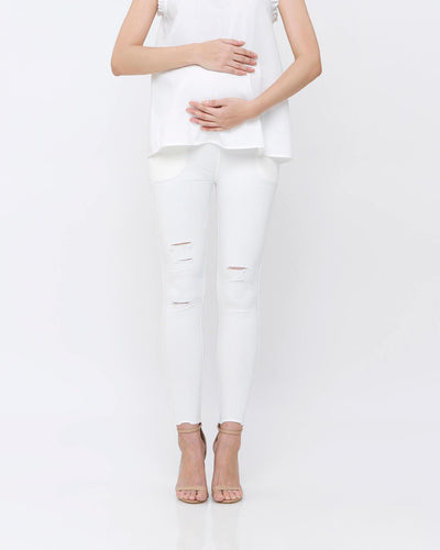 White Jane Maternity Jeans - Hellolilo