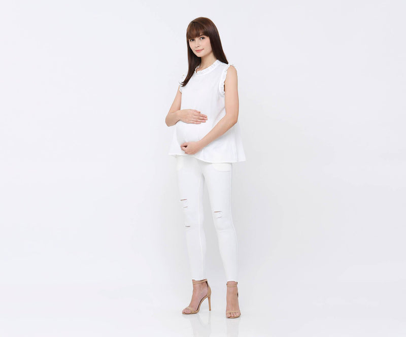 White Jane Maternity Jeans - Hellolilo